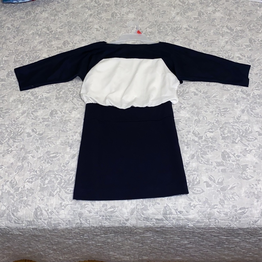 Ann Taylor LOFT Navy and White Professional Dress Women’s Size 00 Petite